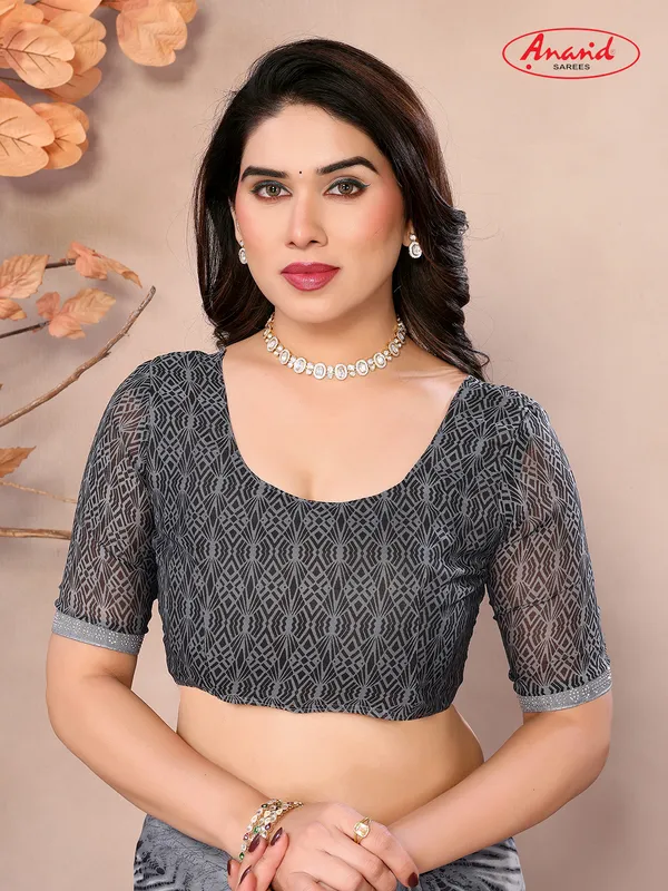Embellished,_Floral_Print_Bollywood_Georgette_Saree_(Grey)