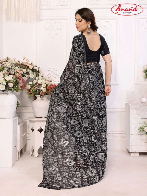 Embellished,_Paisley,_Printed_Bollywood_Georgette_Lace_Border_Dimond_Lace_Border_Saree_(Black)