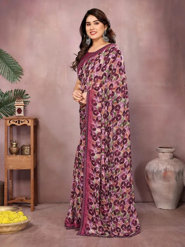Geometric_Print_Bollywood_Georgette_Saree��(Pink,_Purple)