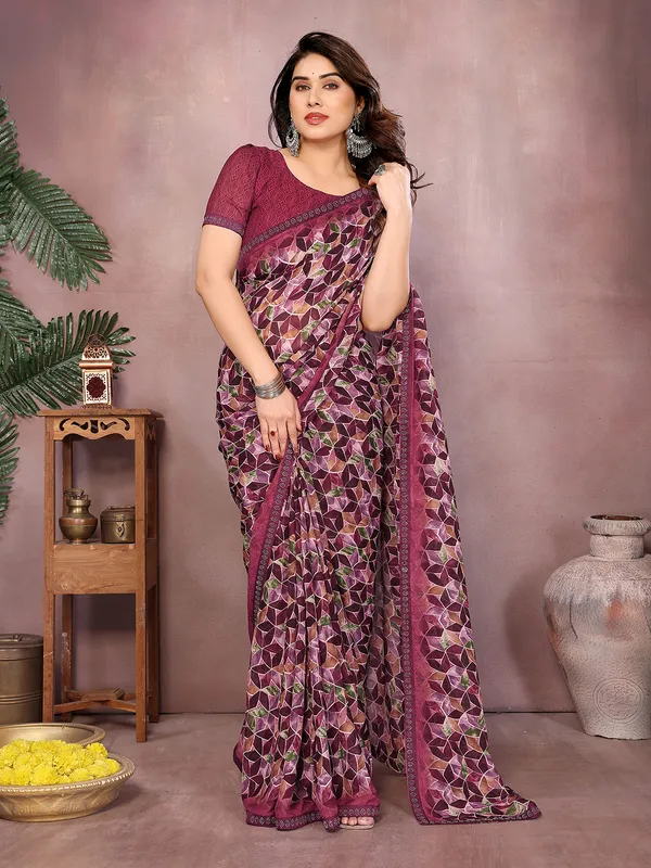 Geometric_Print_Bollywood_Georgette_Saree��(Pink,_Purple)
