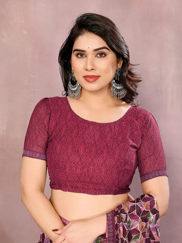 Geometric_Print_Bollywood_Georgette_Saree��(Pink,_Purple)