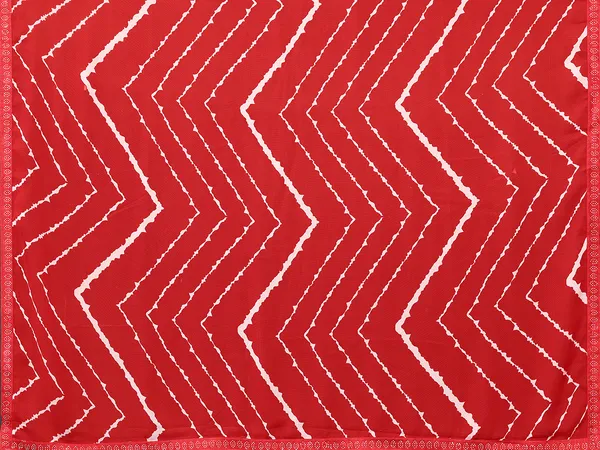 Embellished,_Striped,_Printed_Leheria_Georgette_Saree_(Red)