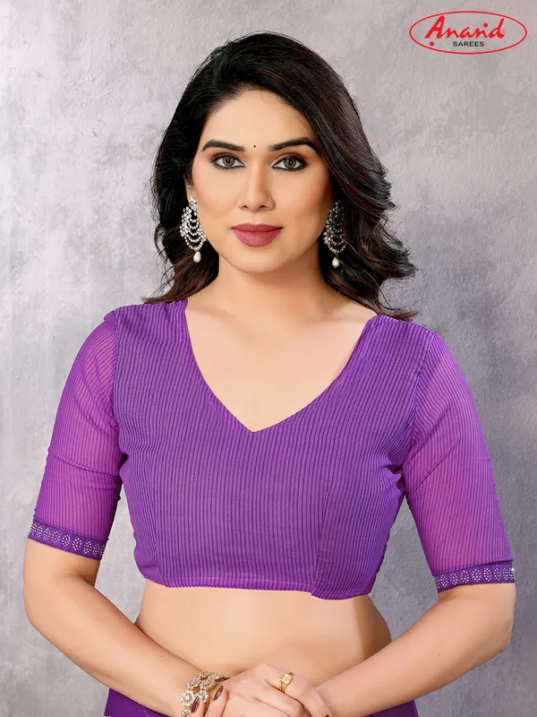Embellished,_Striped,_Printed_Leheria_Georgette_Saree_(Purple)