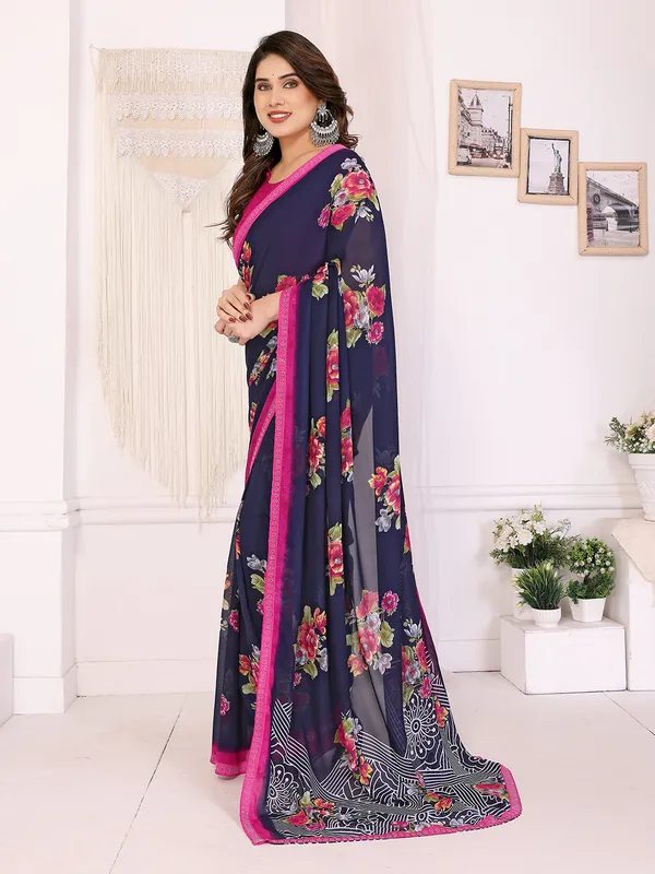 Georgette_Diamond_lace_Border_Saree_With_Unstitched_Blouse_Piece