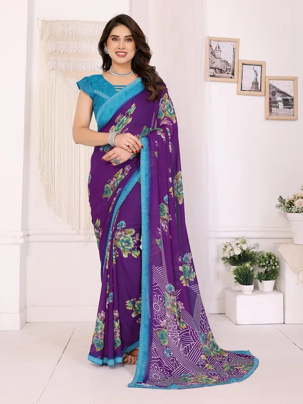 Georgette_Diamond_lace_Border_Saree_With_Unstitched_Blouse_Piece