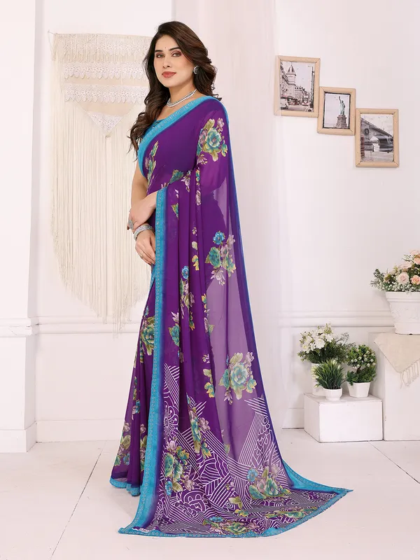 Georgette_Diamond_lace_Border_Saree_With_Unstitched_Blouse_Piece