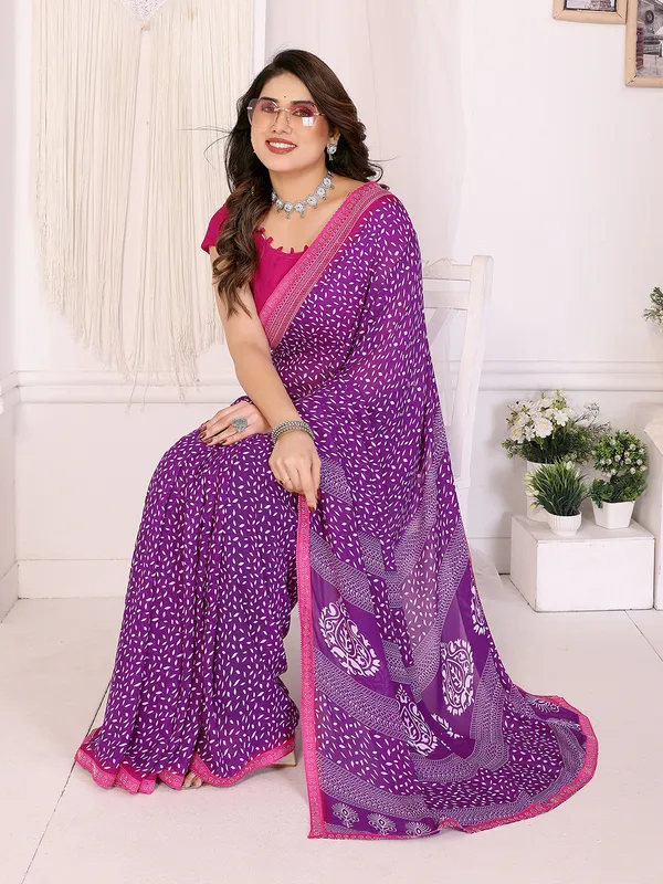 Georgette_Diamond_lace_Border_Saree_With_Unstitched_Blouse_Piece