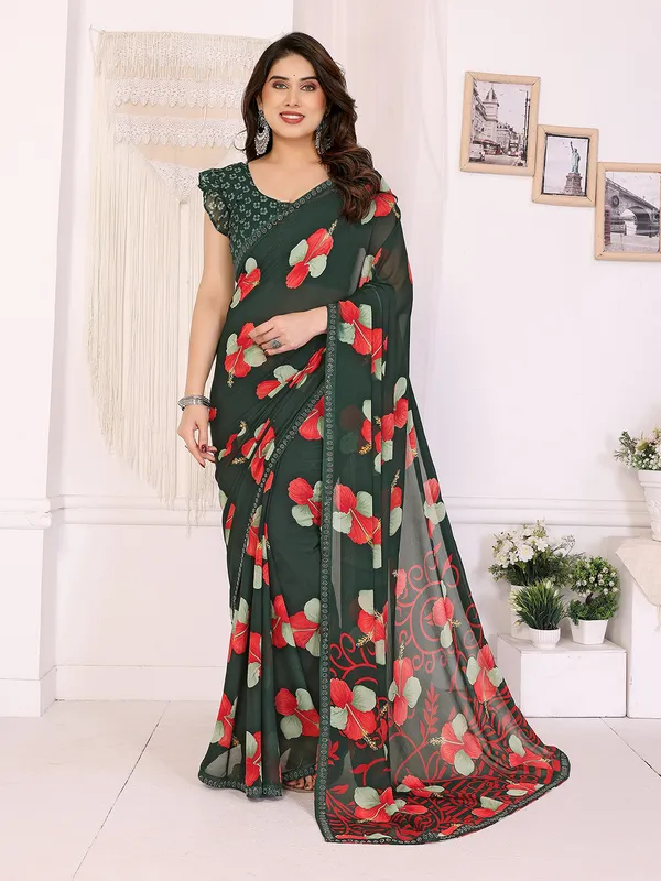 Georgette_Diamond_lace_Border_Saree_With_Unstitched_Blouse_Piece