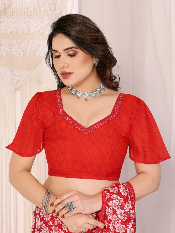Georgette_Diamond_lace_Border_Saree_With_Unstitched_Blouse_Piece