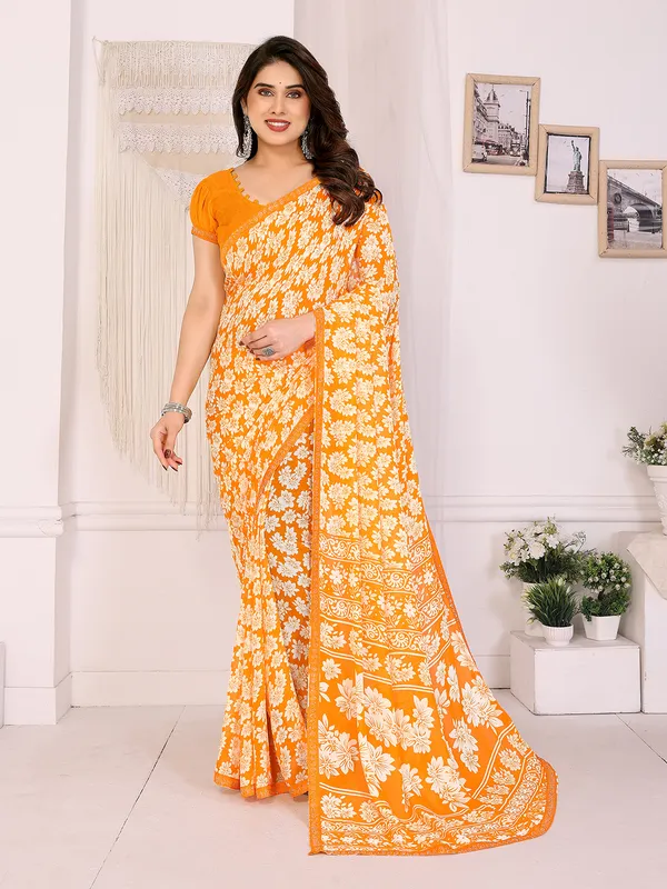 Georgette_Diamond_lace_Border_Saree_With_Unstitched_Blouse_Piece