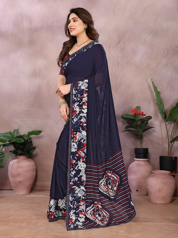 Georgette_Diamond_lace_Border_Saree_With_Unstitched_Blouse_Piece