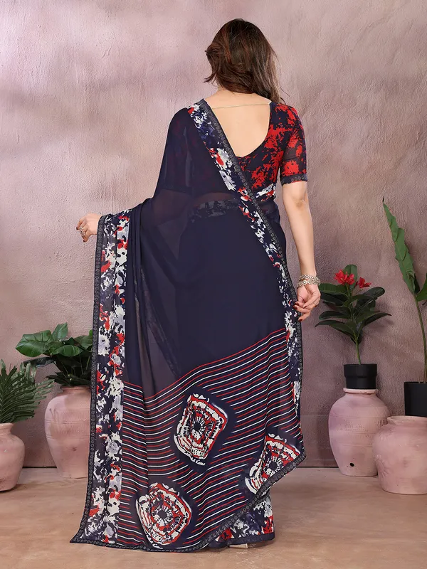 Georgette_Diamond_lace_Border_Saree_With_Unstitched_Blouse_Piece