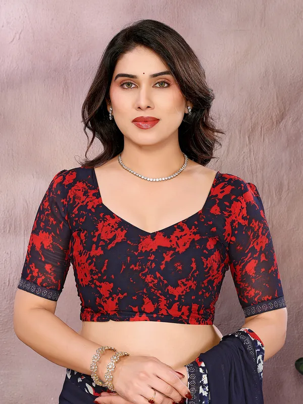 Georgette_Diamond_lace_Border_Saree_With_Unstitched_Blouse_Piece