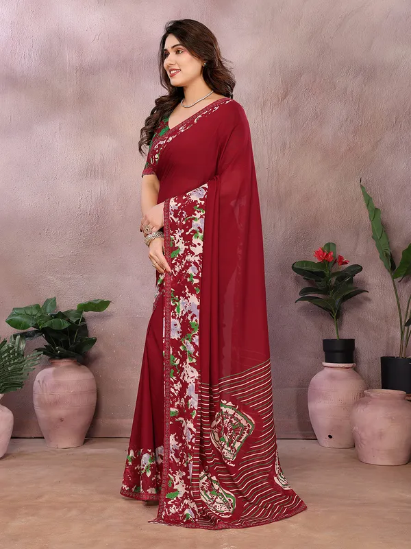 Georgette_Diamond_lace_Border_Saree_With_Unstitched_Blouse_Piece