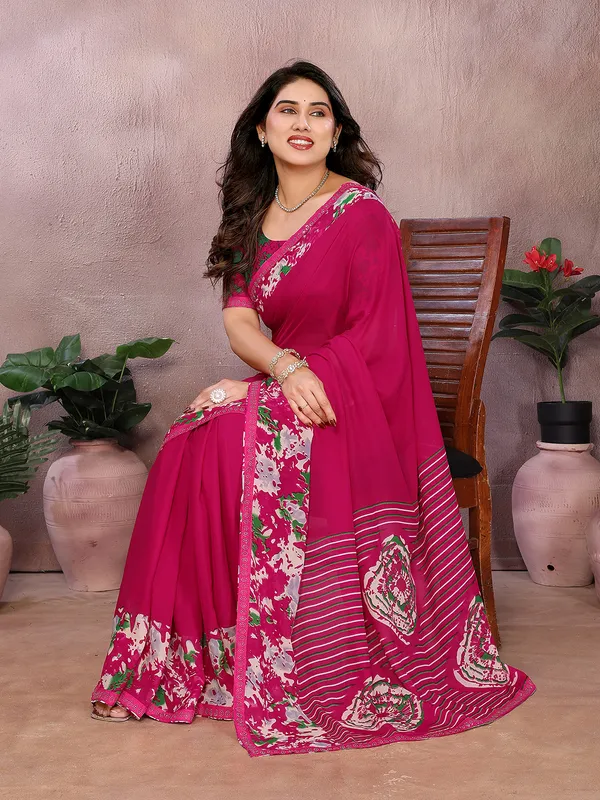 Georgette_Diamond_lace_Border_Saree_With_Unstitched_Blouse_Piece