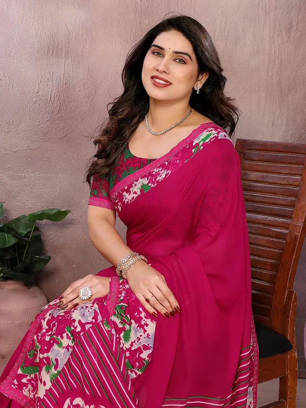 Georgette_Diamond_lace_Border_Saree_With_Unstitched_Blouse_Piece