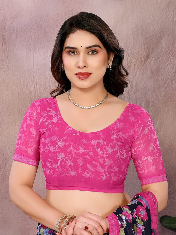 Georgette_Diamond_lace_Border_Saree_With_Unstitched_Blouse_Piece