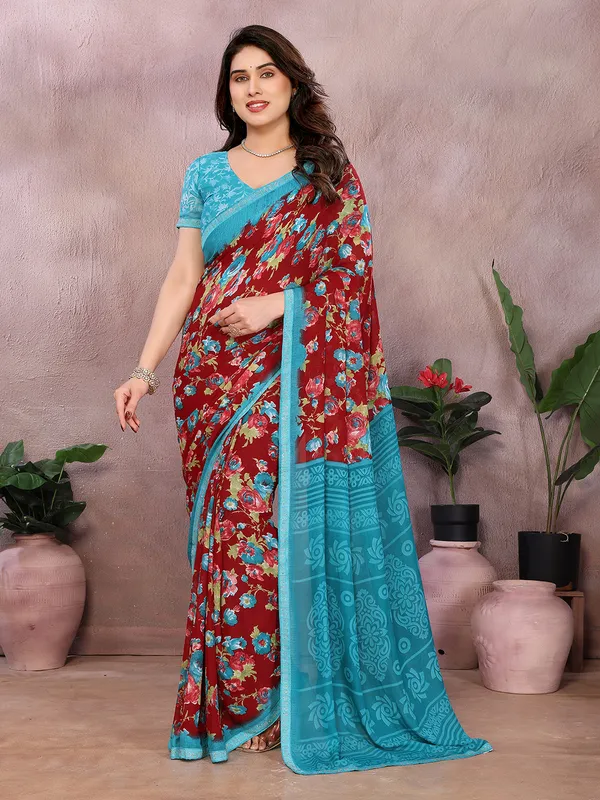 Georgette_Diamond_lace_Border_Saree_With_Unstitched_Blouse_Piece