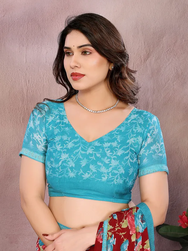 Georgette_Diamond_lace_Border_Saree_With_Unstitched_Blouse_Piece
