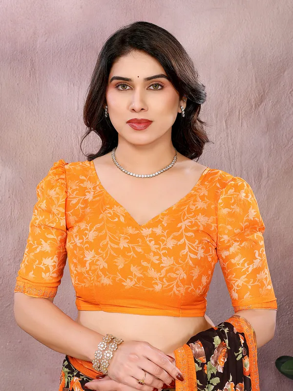 Georgette_Diamond_lace_Border_Saree_With_Unstitched_Blouse_Piece