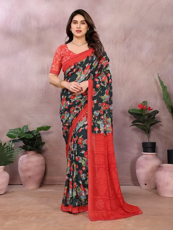 Georgette_Diamond_lace_Border_Saree_With_Unstitched_Blouse_Piece
