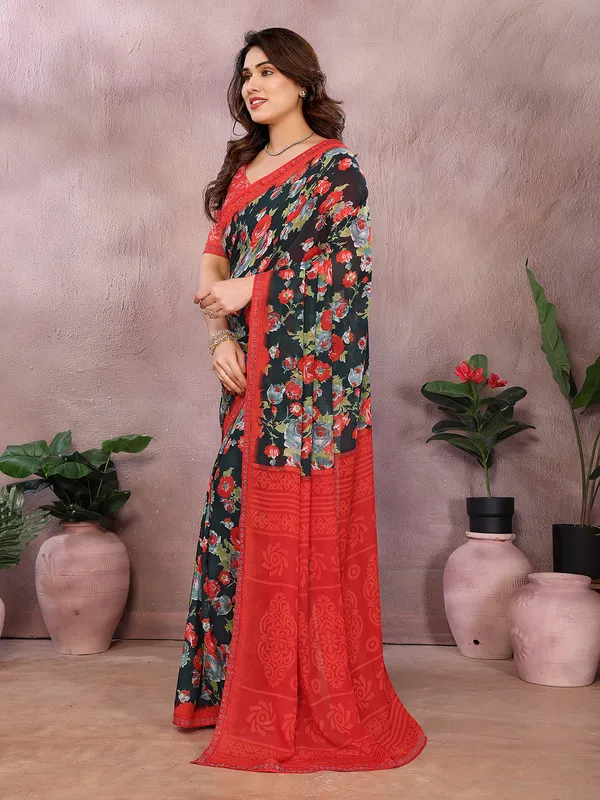 Georgette_Diamond_lace_Border_Saree_With_Unstitched_Blouse_Piece