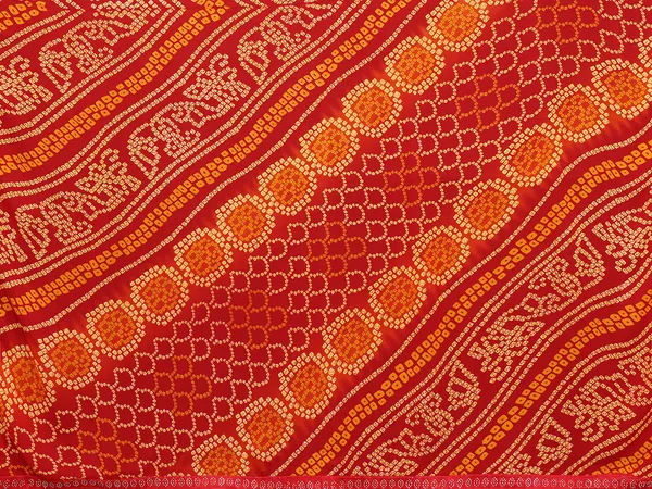Bandhani_Print_Georgette_Diamond_Lace_Border_Saree_(Red)