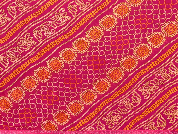 Bandhani_Print_Georgette_Diamond_Lace_Border_Saree_(Pink)