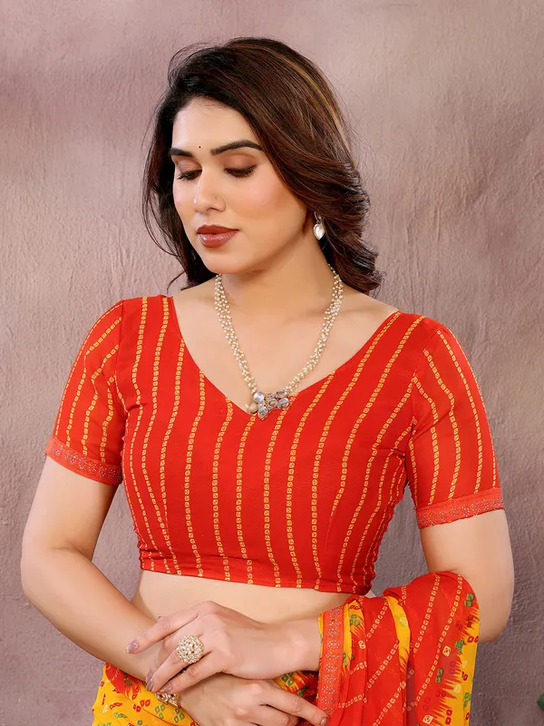 Bandhani_Print_Georgette_Diamond_Lace_Border_Saree_(Red)