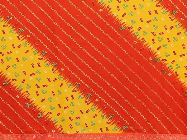 Bandhani_Print_Georgette_Diamond_Lace_Border_Saree_(Red)