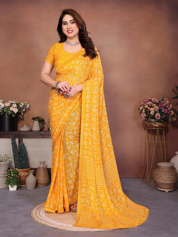 Printed_Lace_Border_Saree_With_UnStitched_Blouse_Piece_(YELLOW)