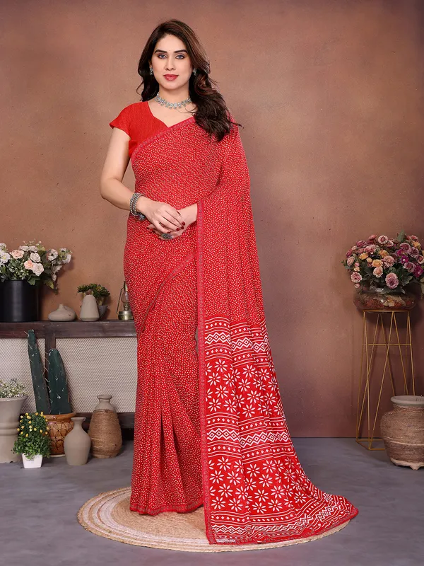 Printed_Lace_Border_Saree_With_UnStitched_Blouse_Piece_(RED)
