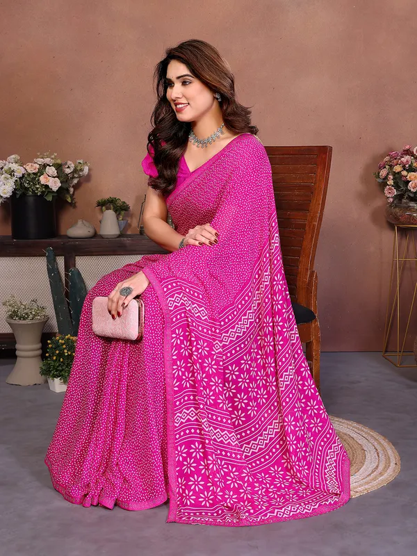 Printed_Lace_Border_Saree_With_UnStitched_Blouse_Piece_(PINK)