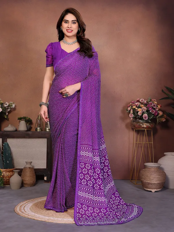 Printed_Lace_Border_Saree_With_UnStitched_Blouse_Piece_(PURPLE)
