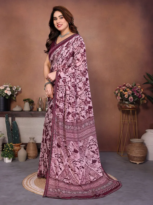 Printed_Lace_Border_Saree_With_UnStitched_Blouse_Piece_(WINE)