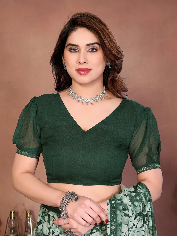 Printed_Lace_Border_Saree_With_UnStitched_Blouse_Piece_(GREEN)