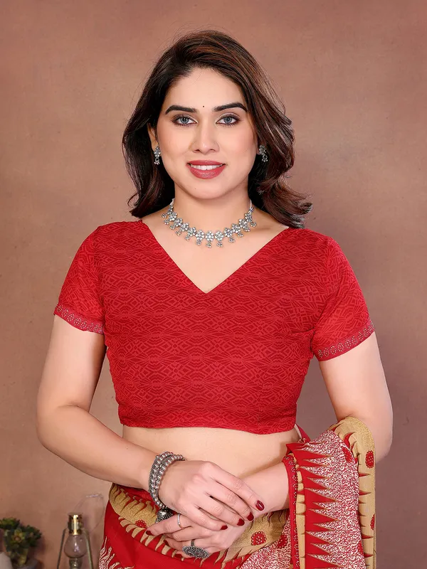 Printed_Lace_Border_Saree_With_UnStitched_Blouse_Piece_(RED)