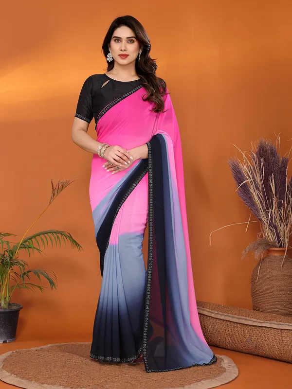 Georgette_Diamond_lace_Border_Saree_With_Unstitched_Blouse_Piece