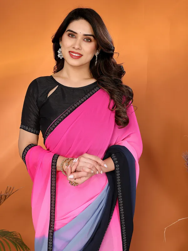 Georgette_Diamond_lace_Border_Saree_With_Unstitched_Blouse_Piece