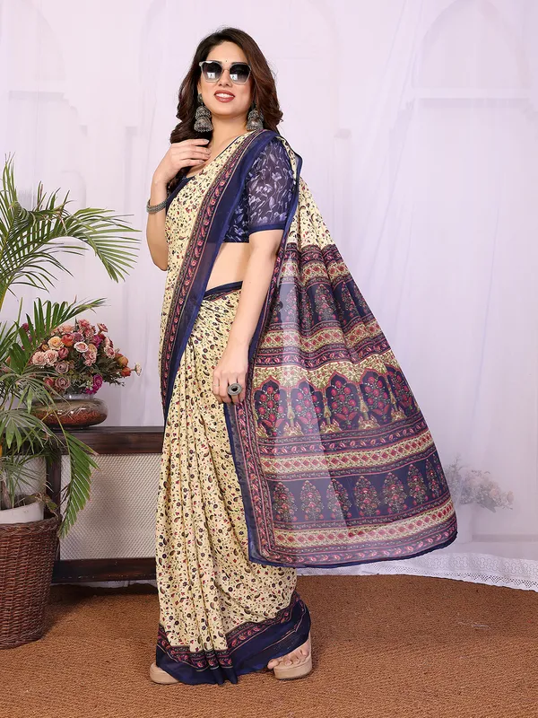 Printed_Georgette_Saree_With_UnStitched_Blouse_Piece_(BLUE)