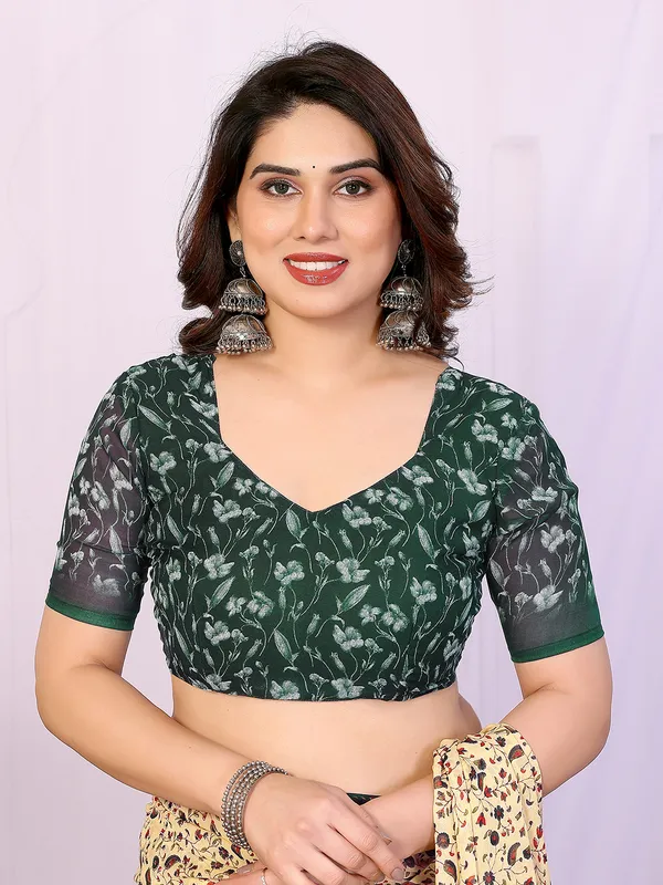 Printed_Georgette_Saree_With_UnStitched_Blouse_Piece_(GREEN)