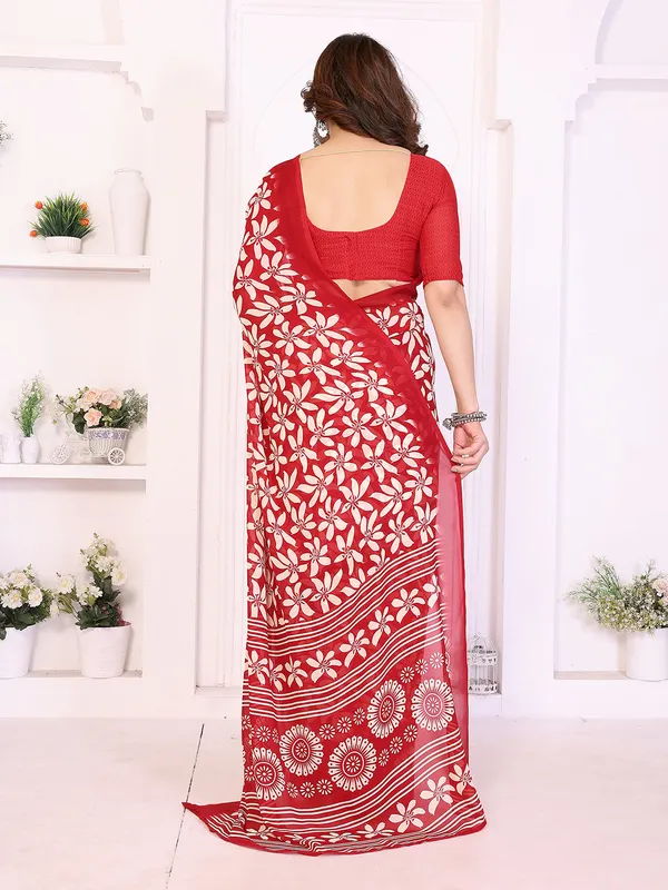 Printed_Georgette_Saree_With_UnStitched_Blouse_Piece_(RED)