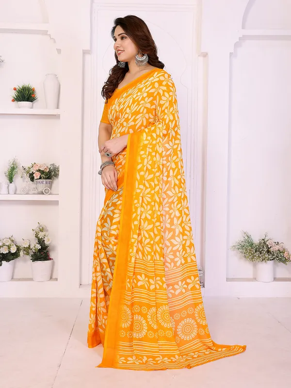 Printed_Georgette_Saree_With_UnStitched_Blouse_Piece_(YELLOW)