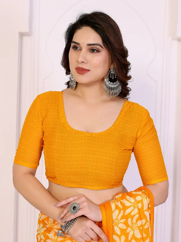 Printed_Georgette_Saree_With_UnStitched_Blouse_Piece_(YELLOW)