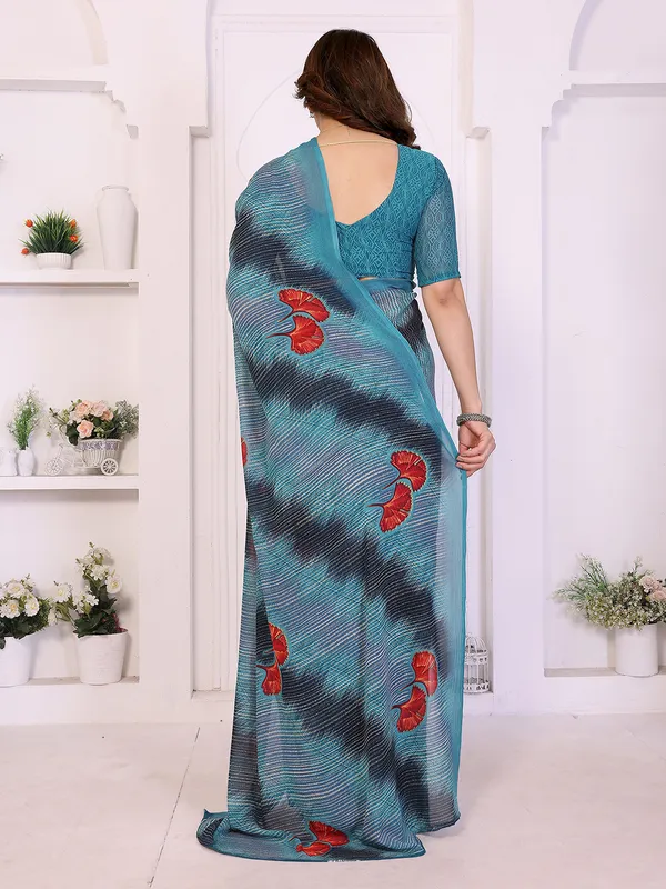 Printed_Georgette_Saree_With_UnStitched_Blouse_Piece_(BLUE)