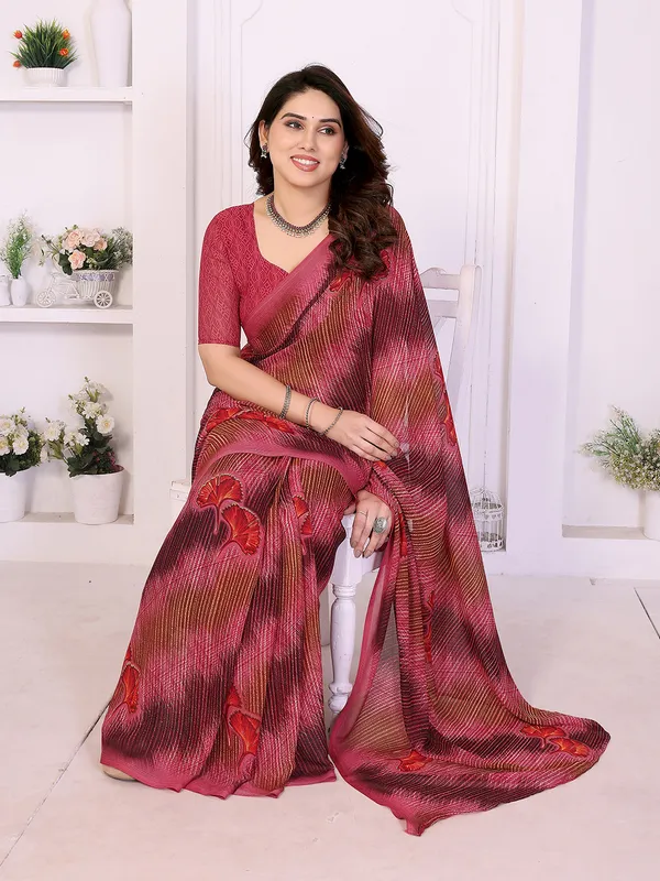 Printed_Georgette_Saree_With_UnStitched_Blouse_Piece_(PINK)