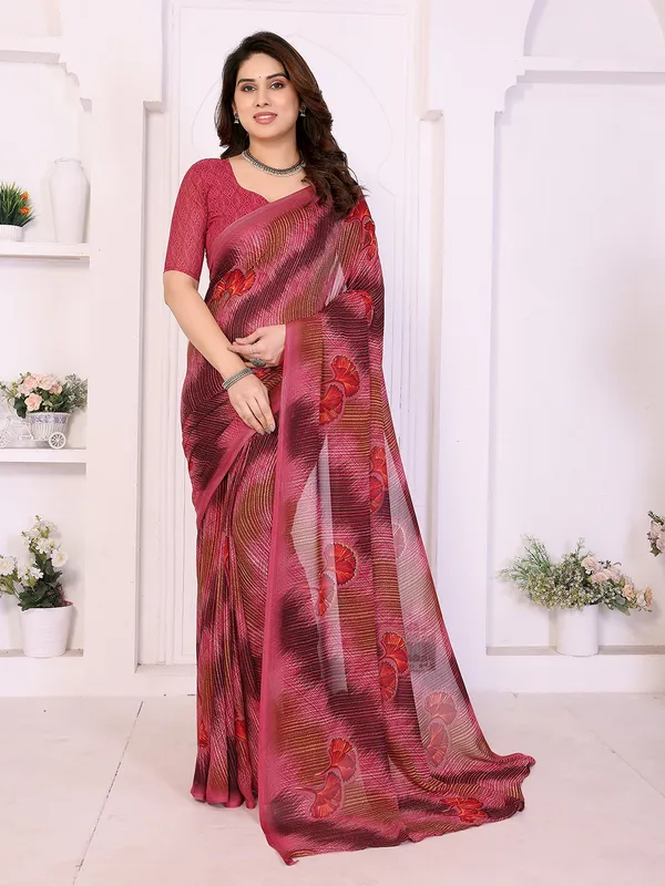 Printed_Georgette_Saree_With_UnStitched_Blouse_Piece_(PINK)
