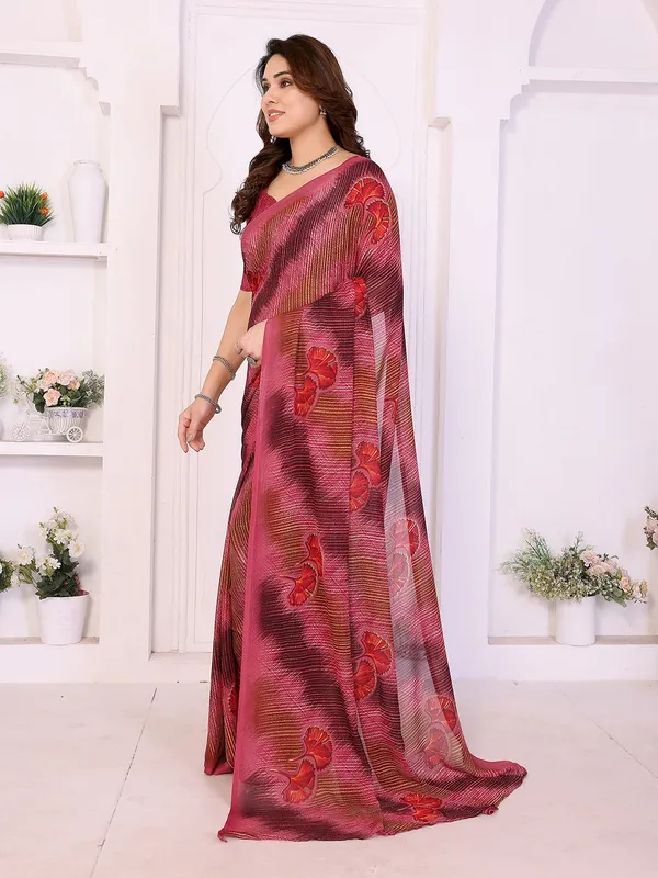 Printed_Georgette_Saree_With_UnStitched_Blouse_Piece_(PINK)