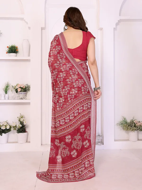 Printed_Georgette_Saree_With_UnStitched_Blouse_Piece_(RED)