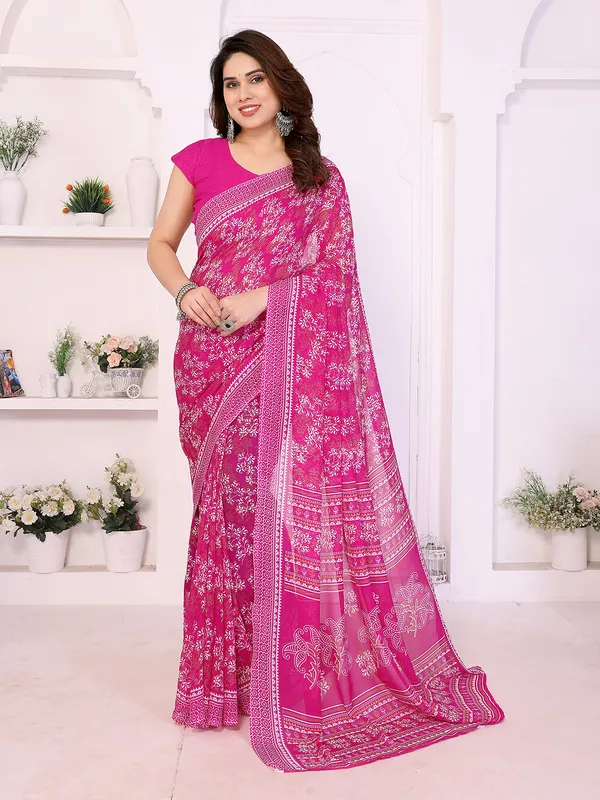 Printed_Georgette_Saree_With_UnStitched_Blouse_Piece_(PINK)
